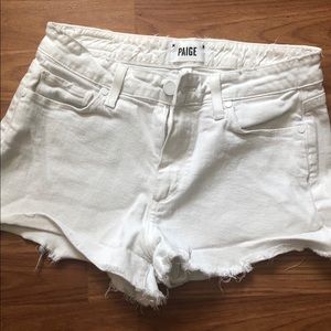 PAIGE white denim shorts